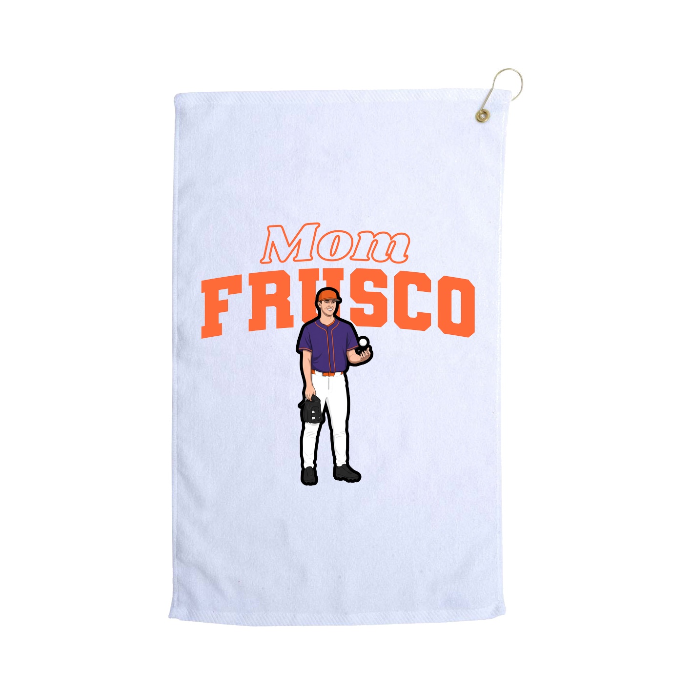 Golf Towel — Mothers Day Block in White