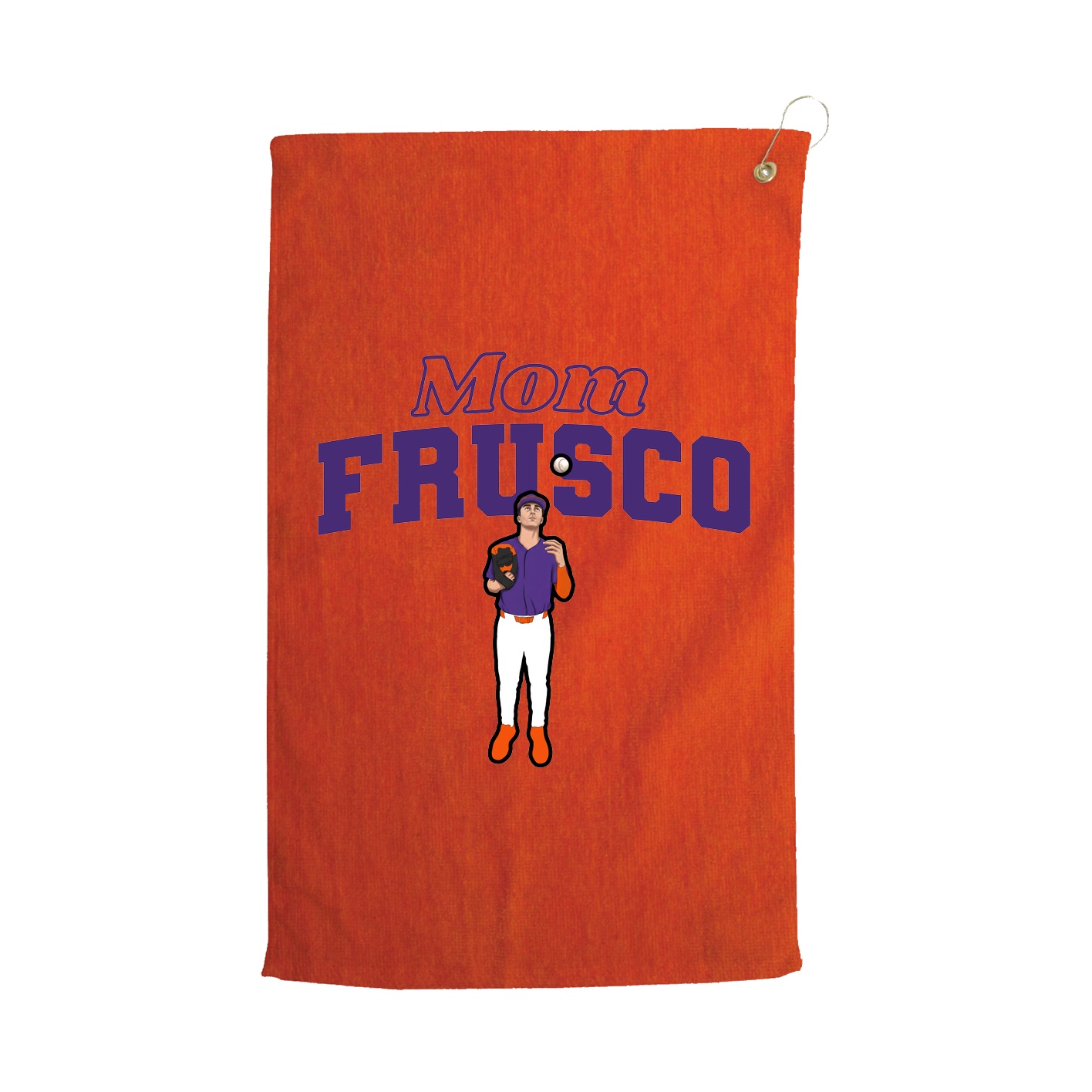 Golf Towel — Mothers Day Block in Orange