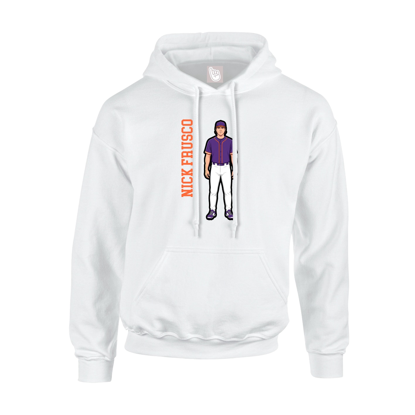 Youth Hoodie — Name Vertical in White