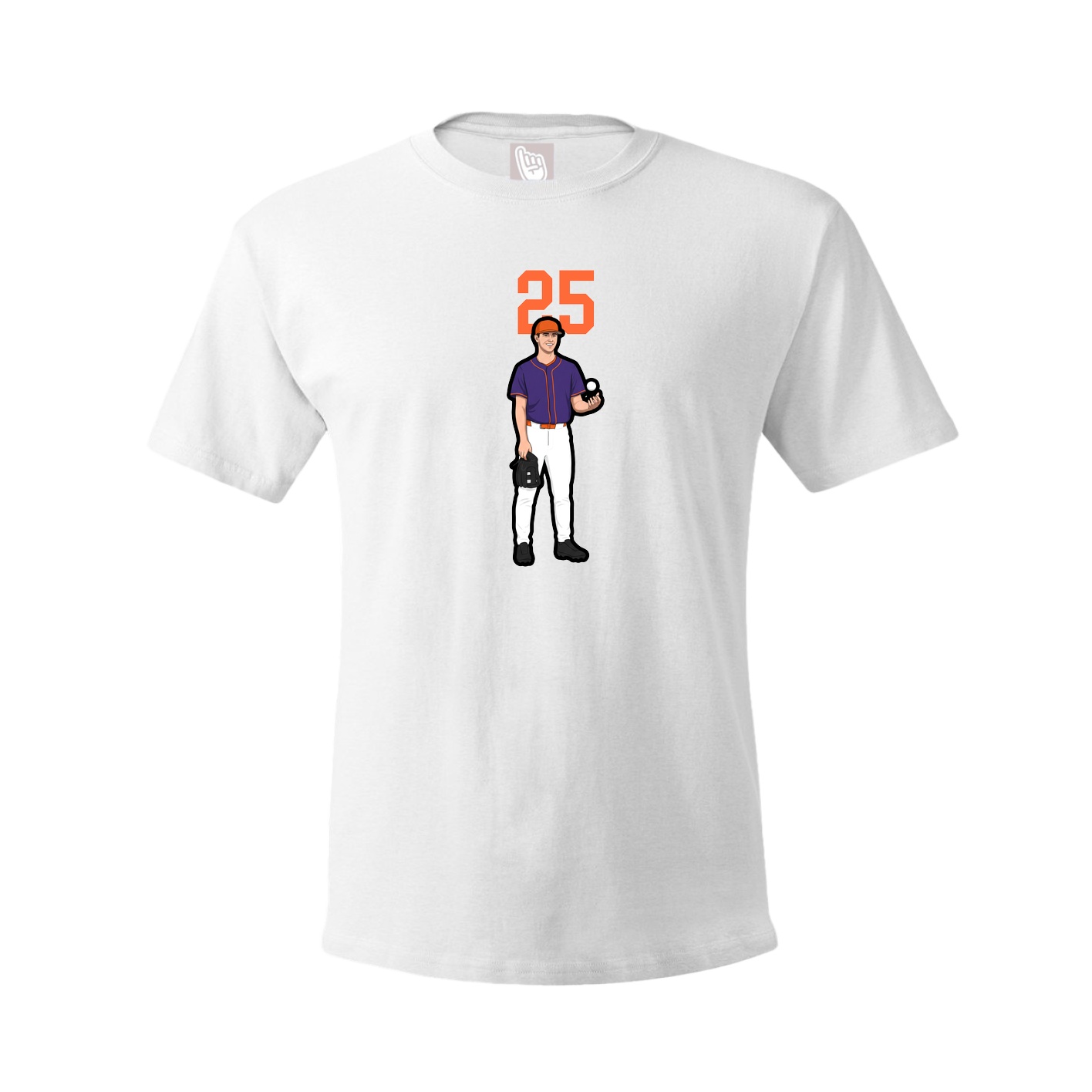 Youth Tee — Number Top in White
