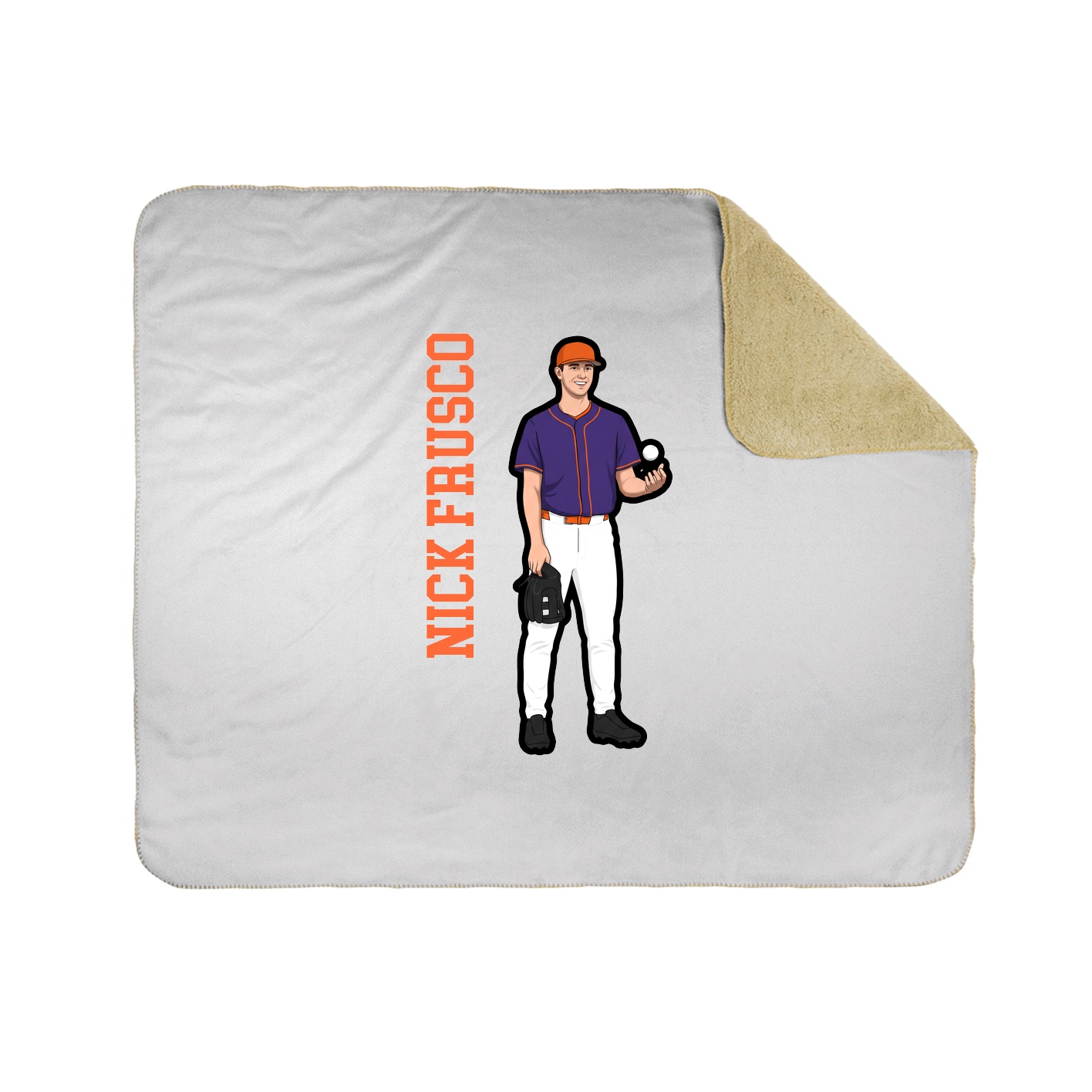 Throw Blanket — Name Vertical in White