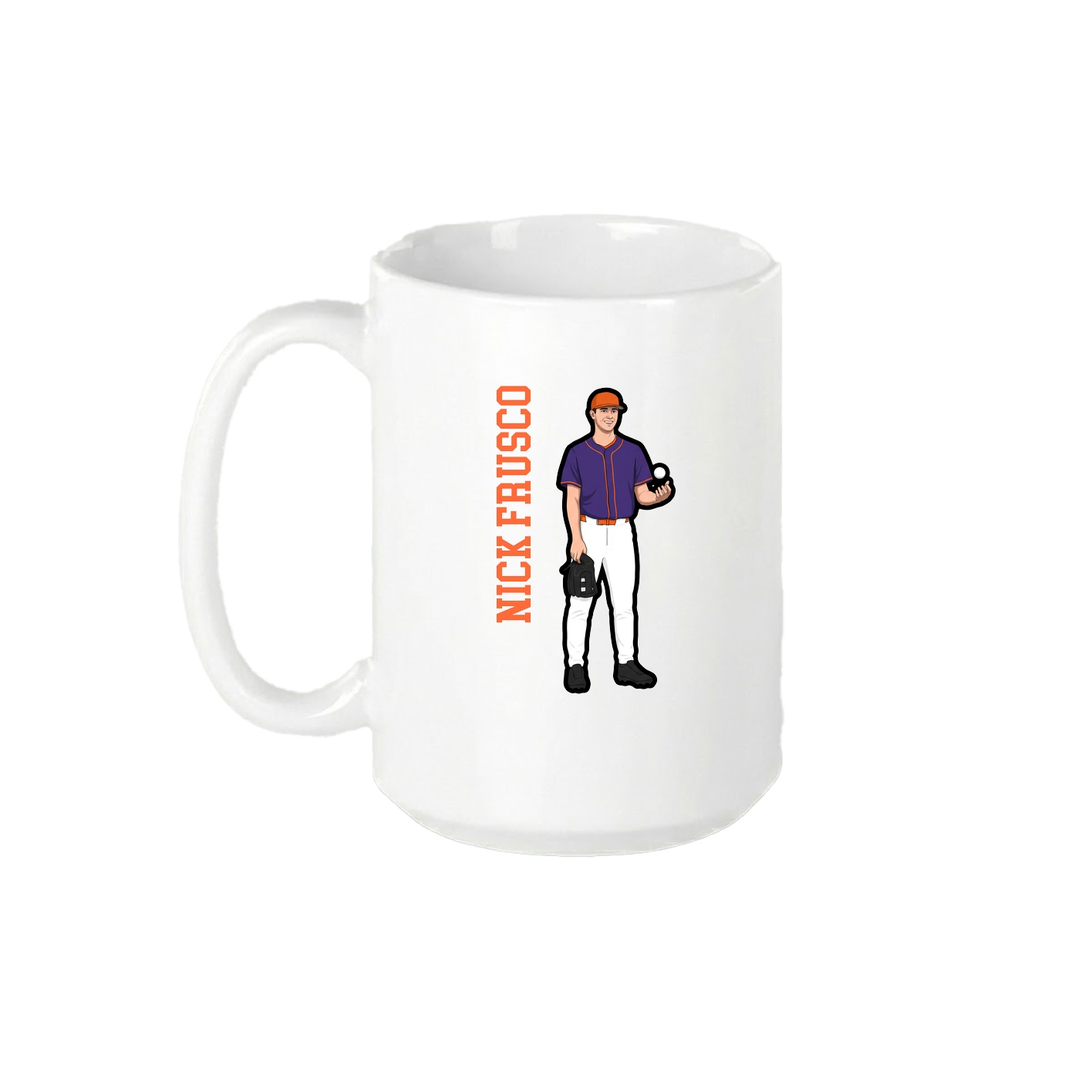 15oz Coffee Mug — Name Vertical in White