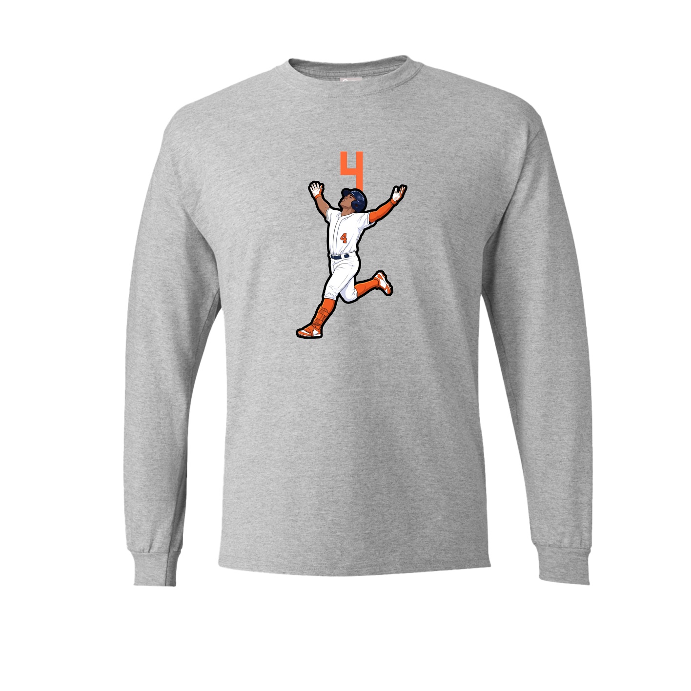 Long Sleeve Tee — Number Top in Grey
