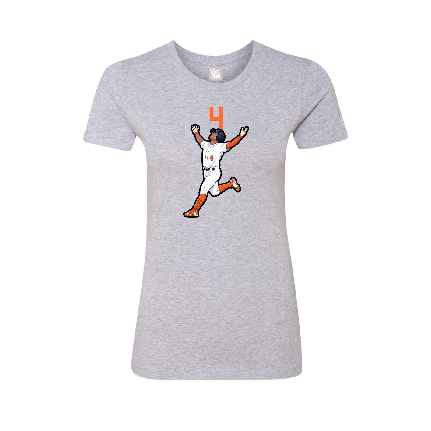 Fitted Women's Tee — Number Top in Grey