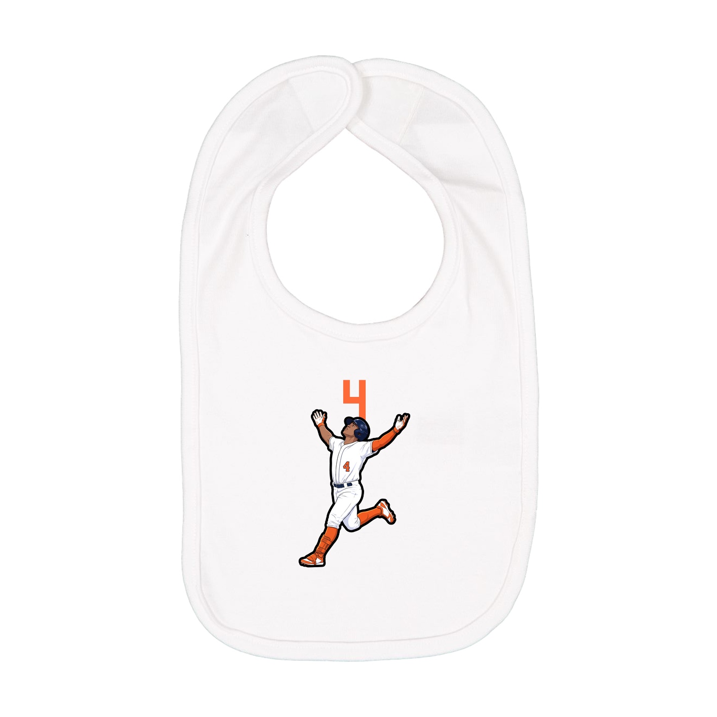 Infant Bib — Number Top in White