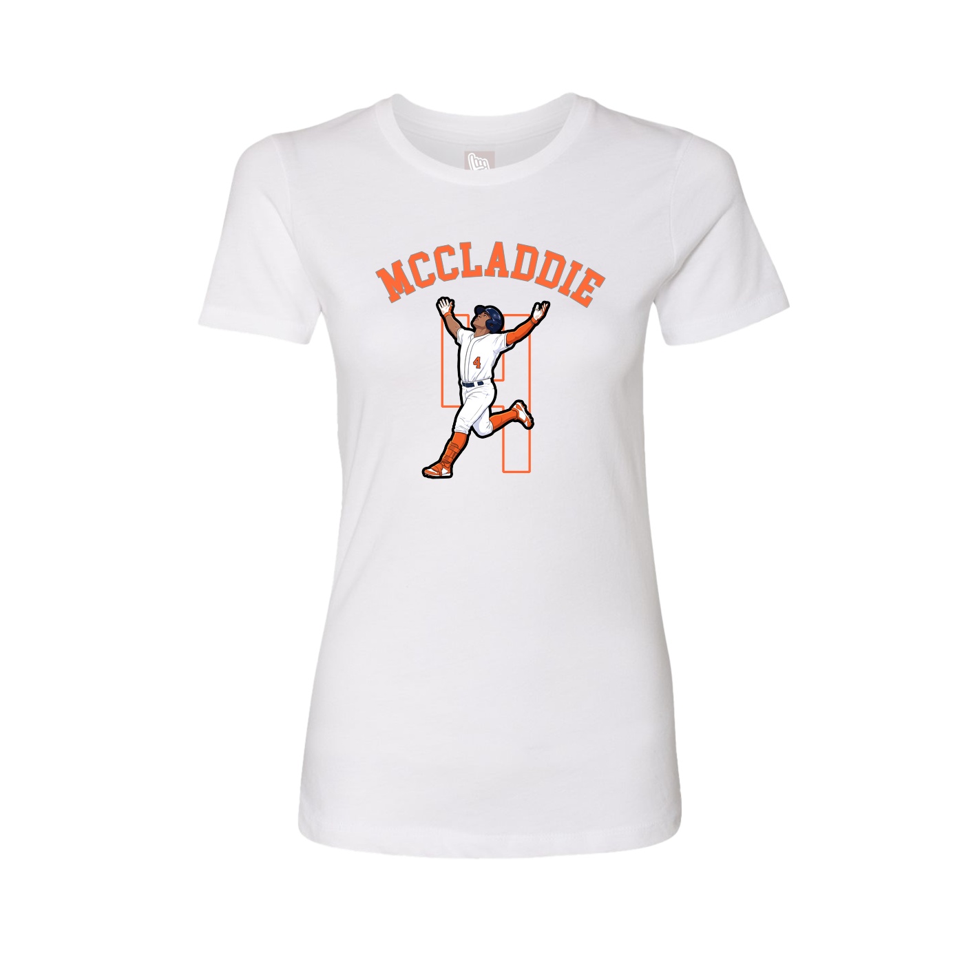 Fitted Women's Tee — Shirsey Arch in White