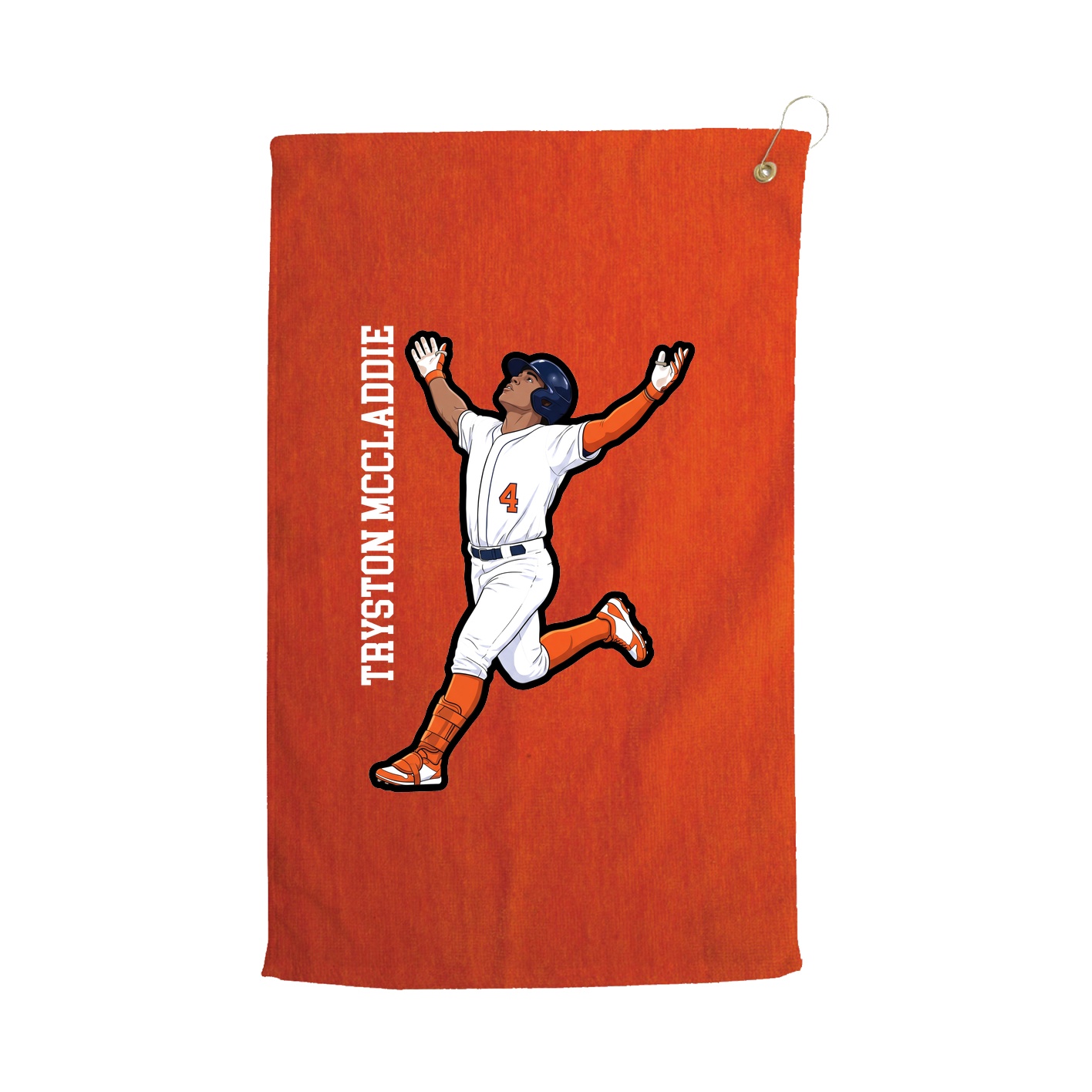 Golf Towel — Name Vertical in Orange
