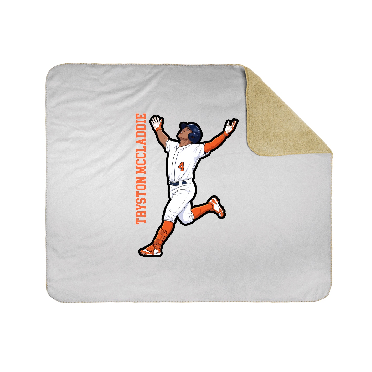 Throw Blanket — Name Vertical in White