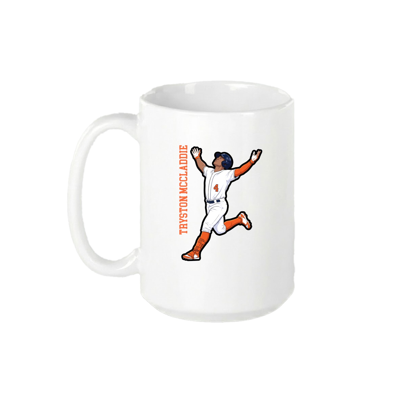 15oz Coffee Mug — Name Vertical in White