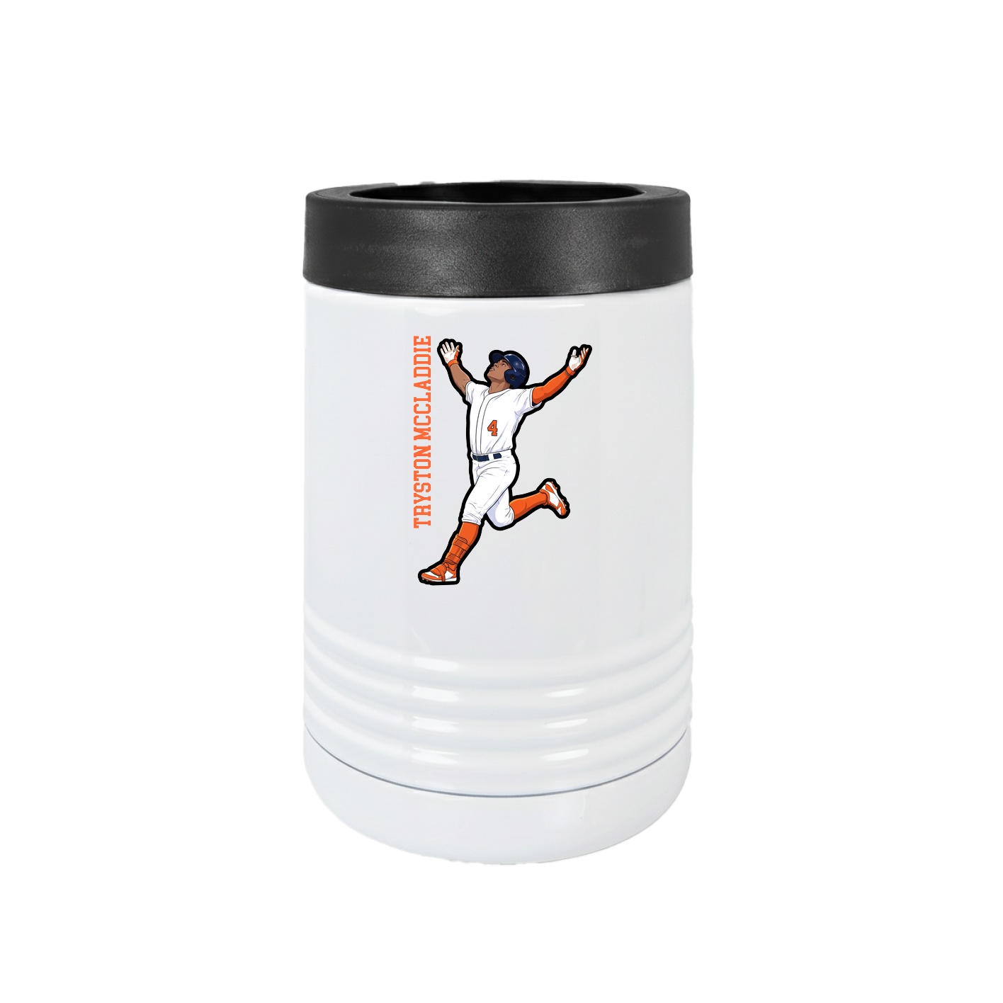 Beverage Holder — Name Vertical in White