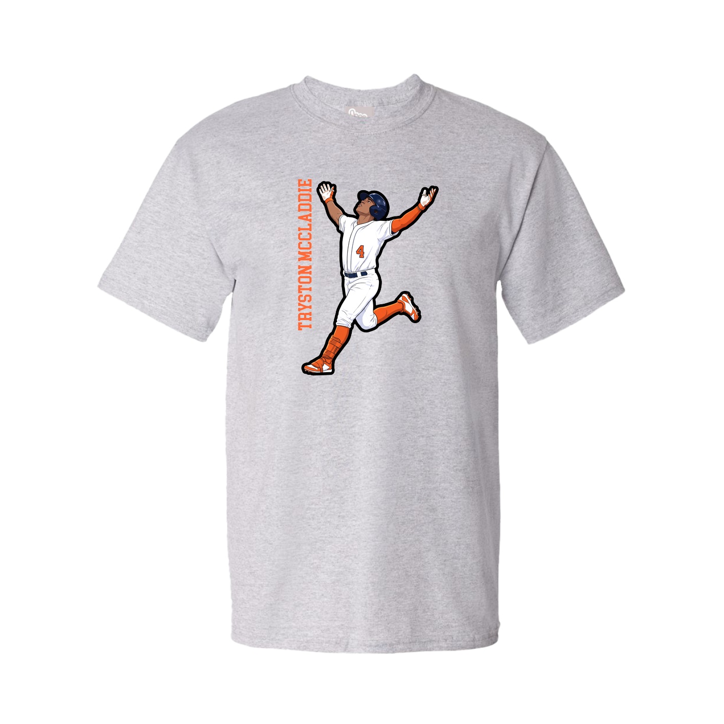 Tee — Name Vertical in Grey