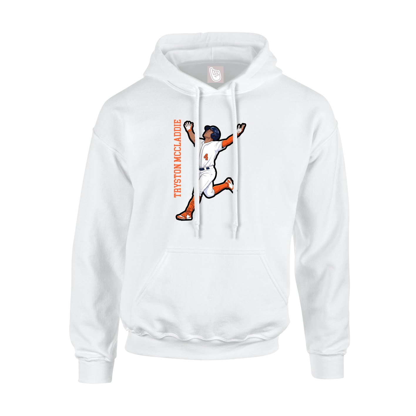 Youth Hoodie — Name Vertical in White