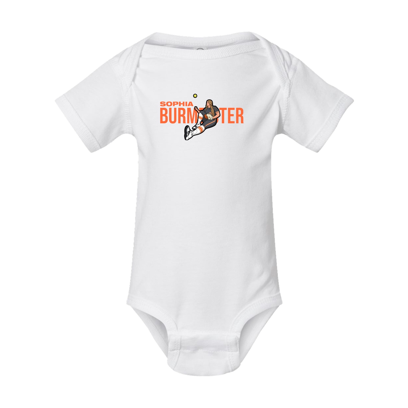 Baby Onesie — Player Name in White