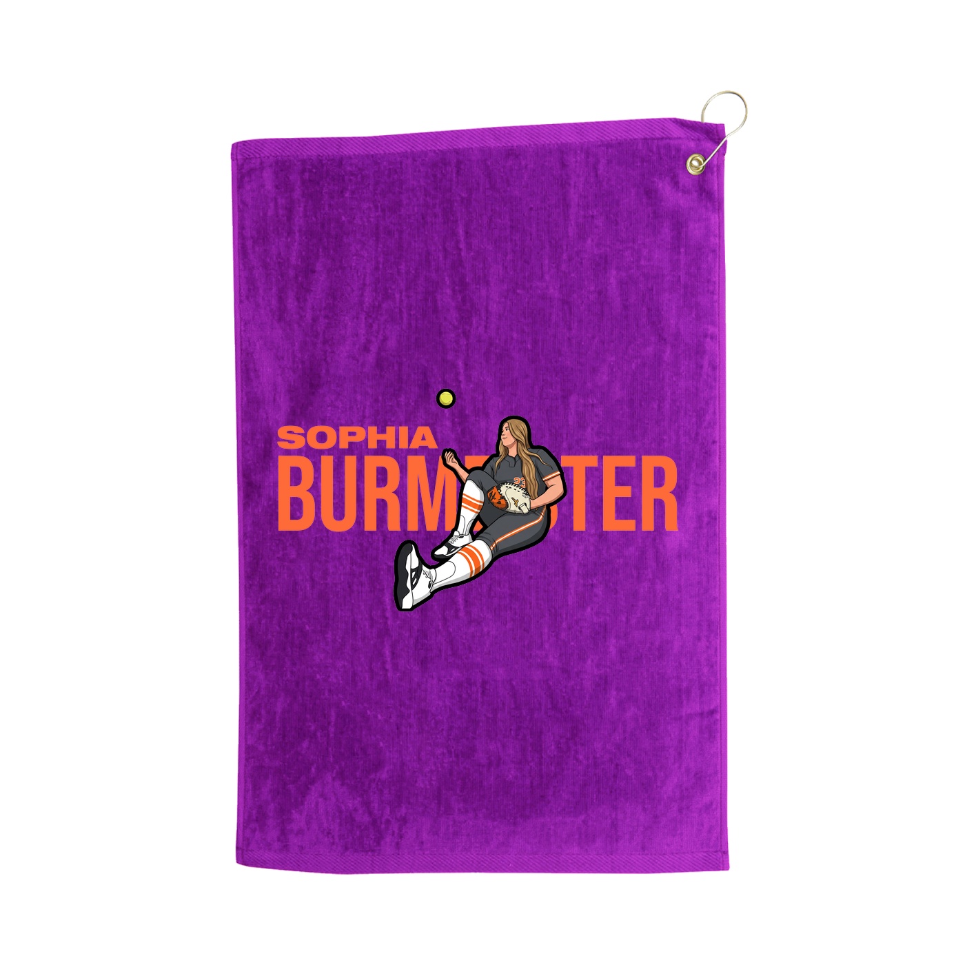 Golf Towel — Player Name in Purple