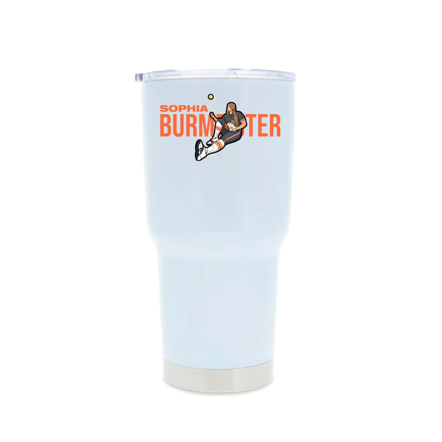 30oz Stainless Steel Tumbler — Player Name in White
