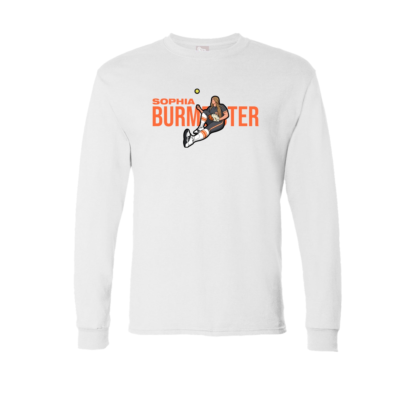 Long Sleeve Tee — Player Name in White