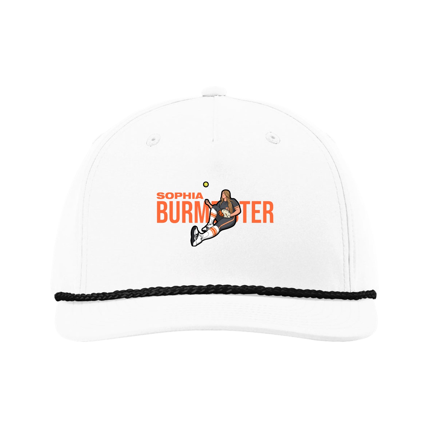 Five-Panel Classic Rope Cap — Player Name in White