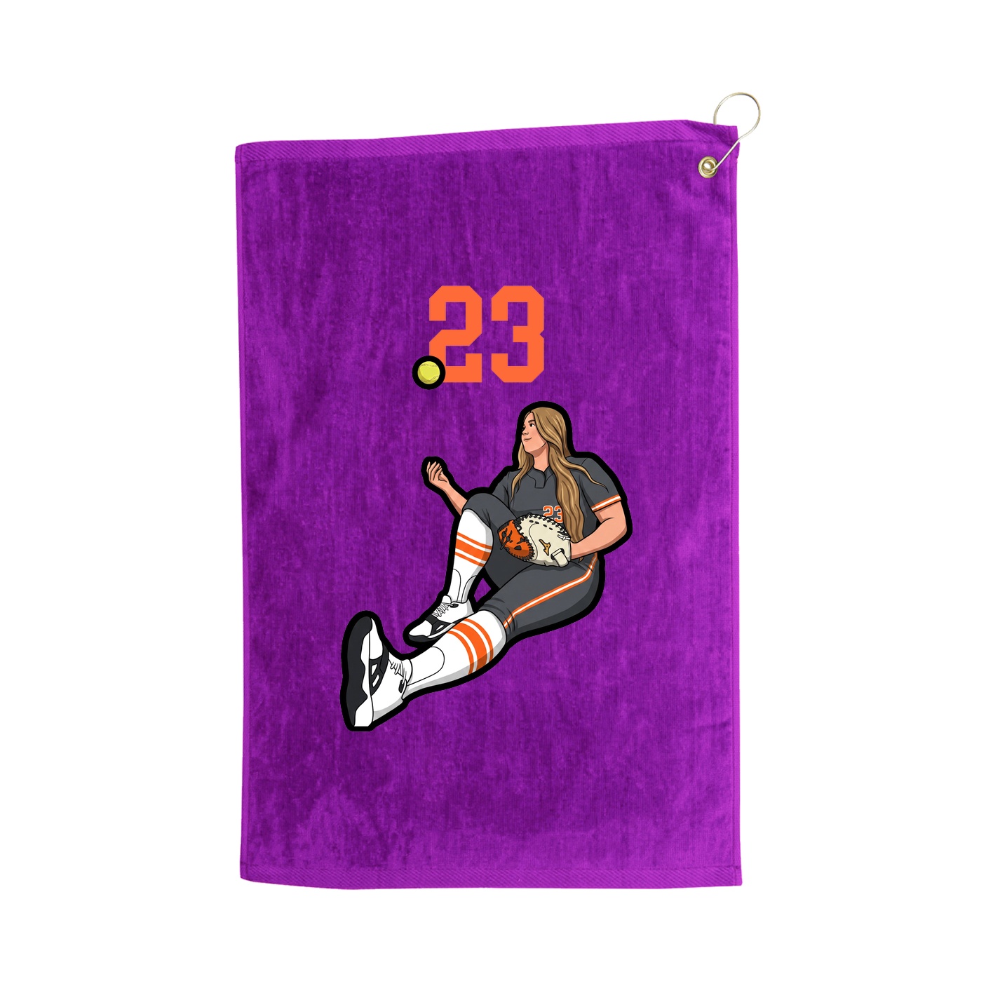 Golf Towel — Number Top in Purple