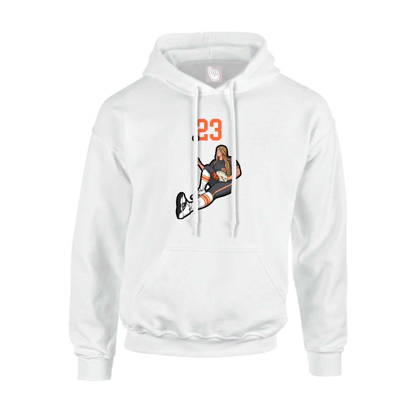 Youth Hoodie — Number Top in White