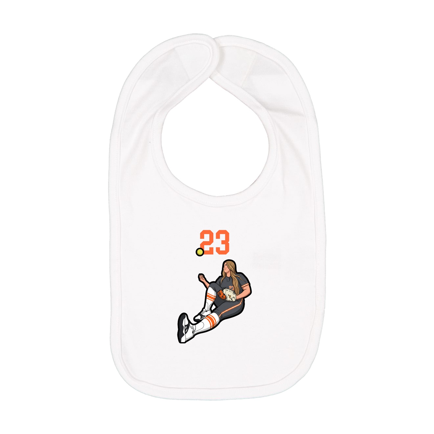 Infant Bib — Number Top in White