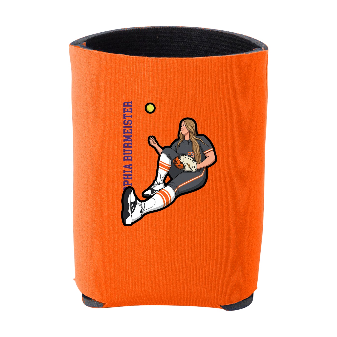 Can Holder — Name Vertical in Orange