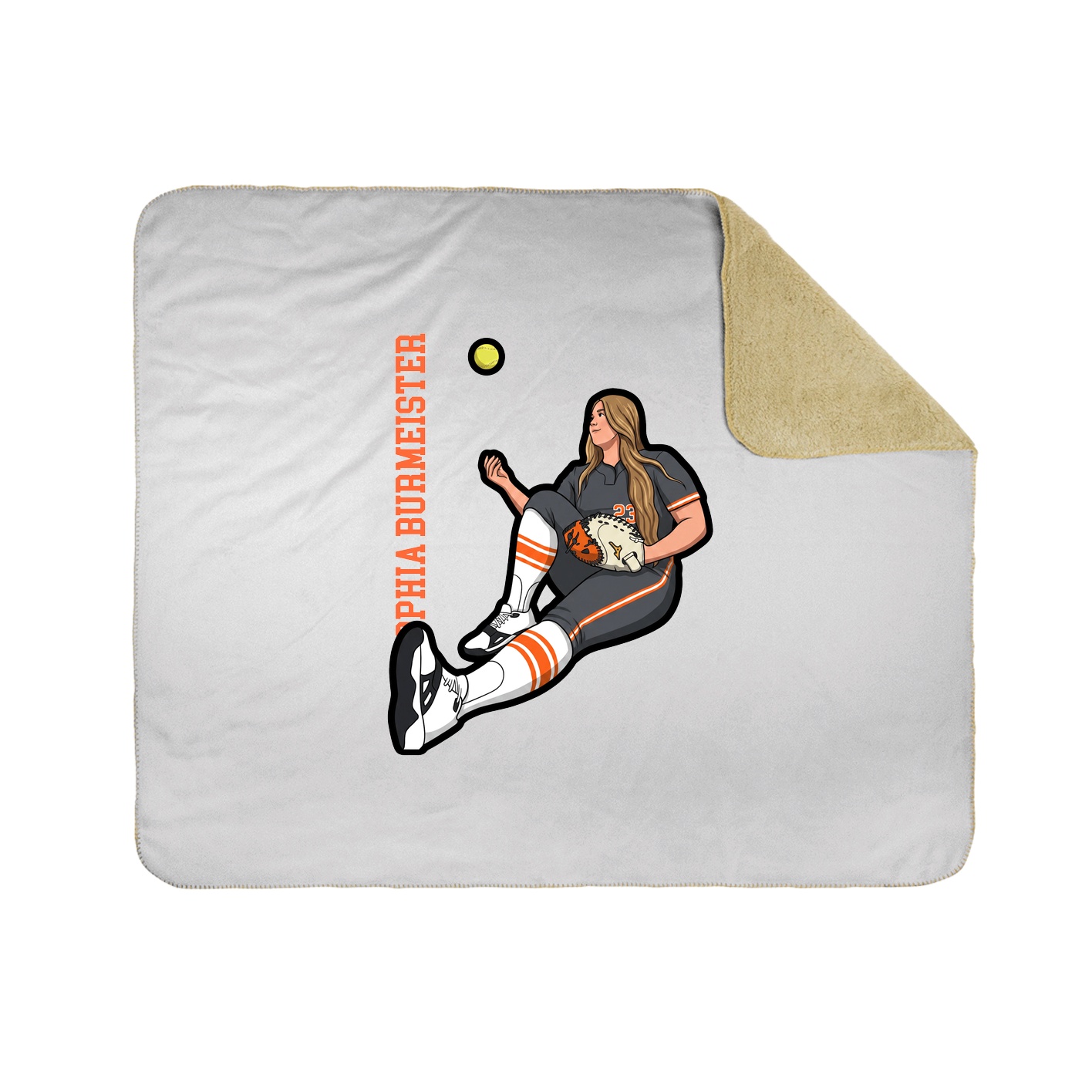 Throw Blanket — Name Vertical in White