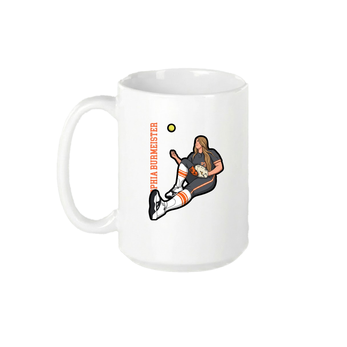 15oz Coffee Mug — Name Vertical in White