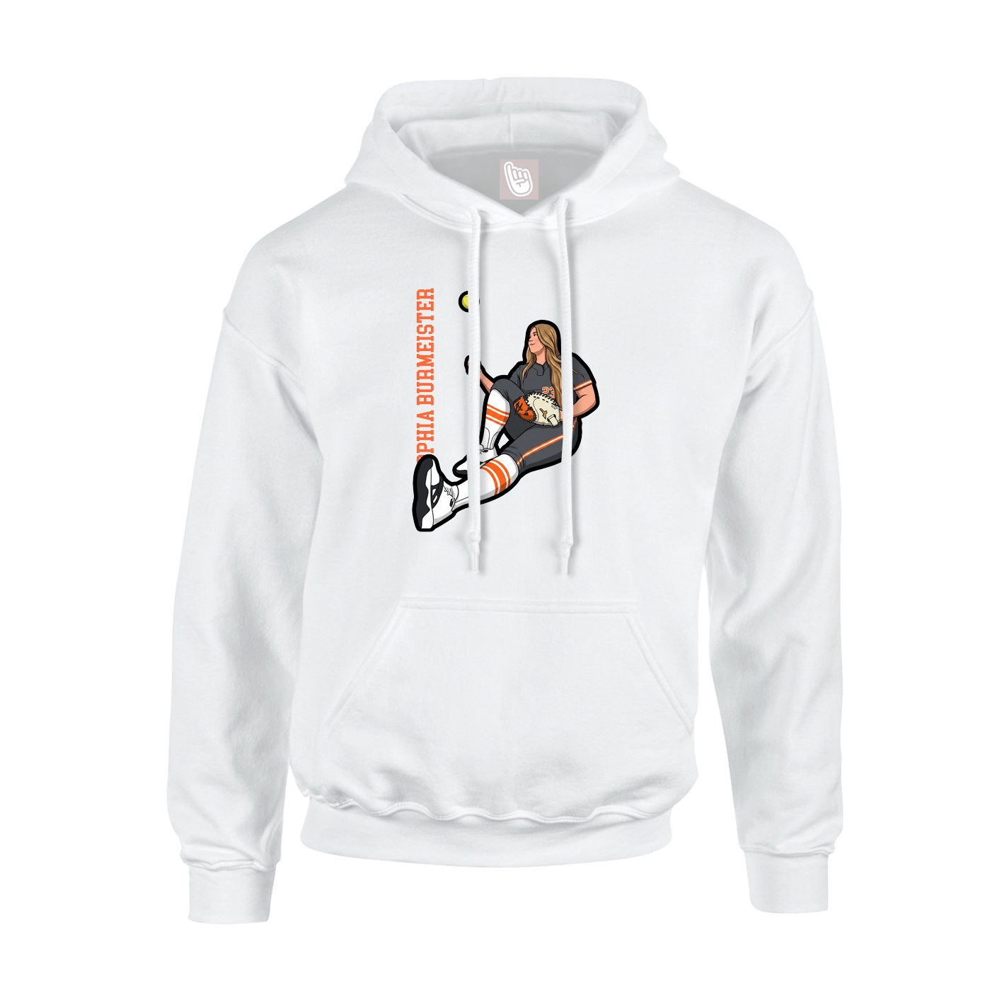 Youth Hoodie — Name Vertical in White