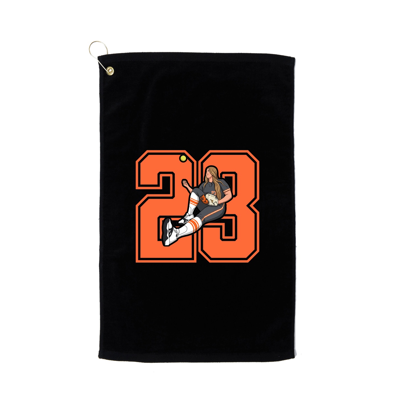 Golf Towel — Number in Black