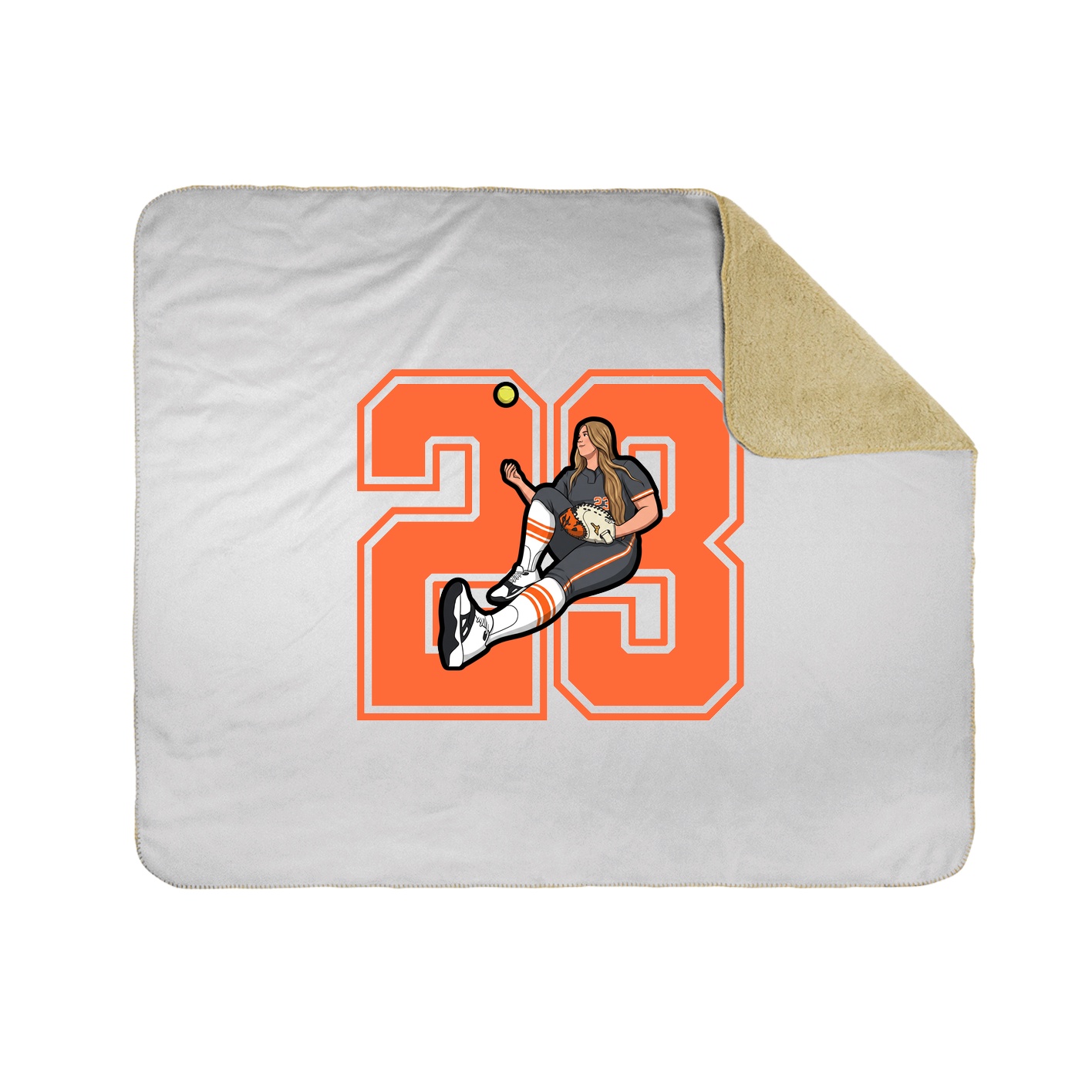Throw Blanket — Number in White