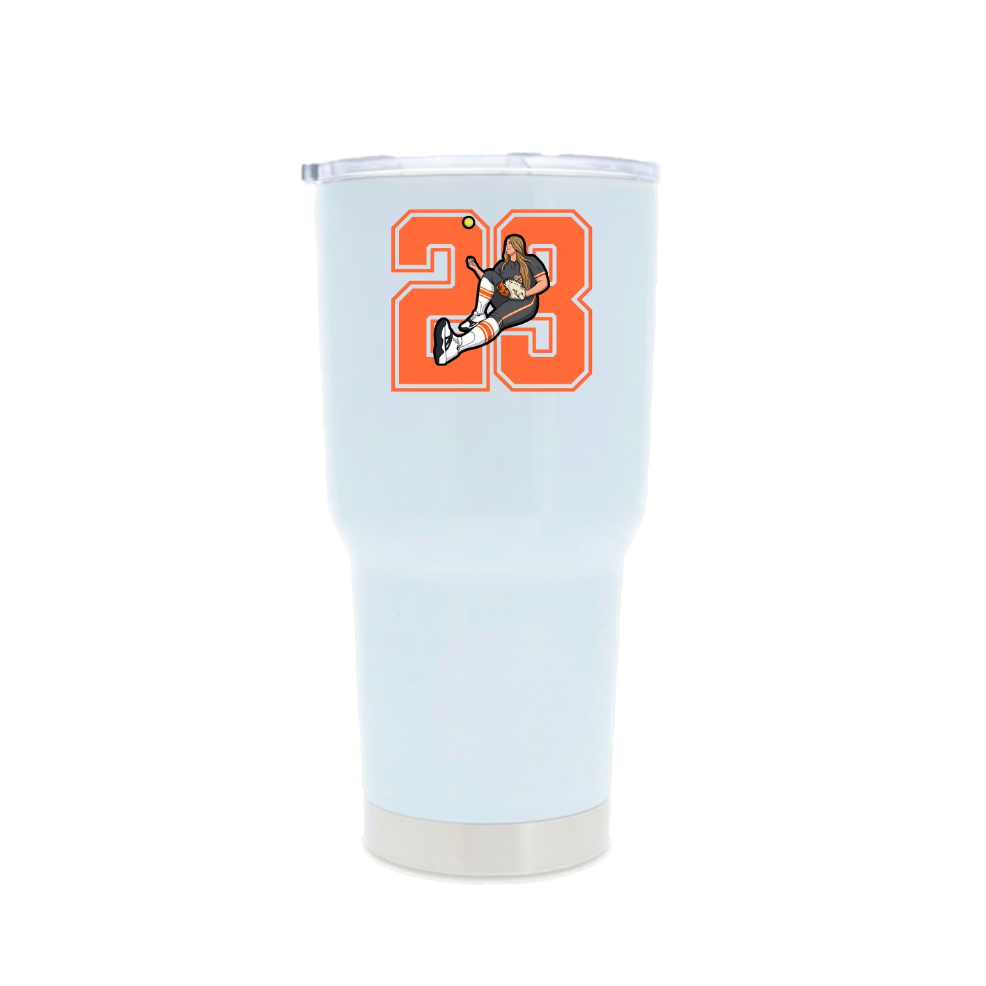 30oz Stainless Steel Tumbler — Number in White