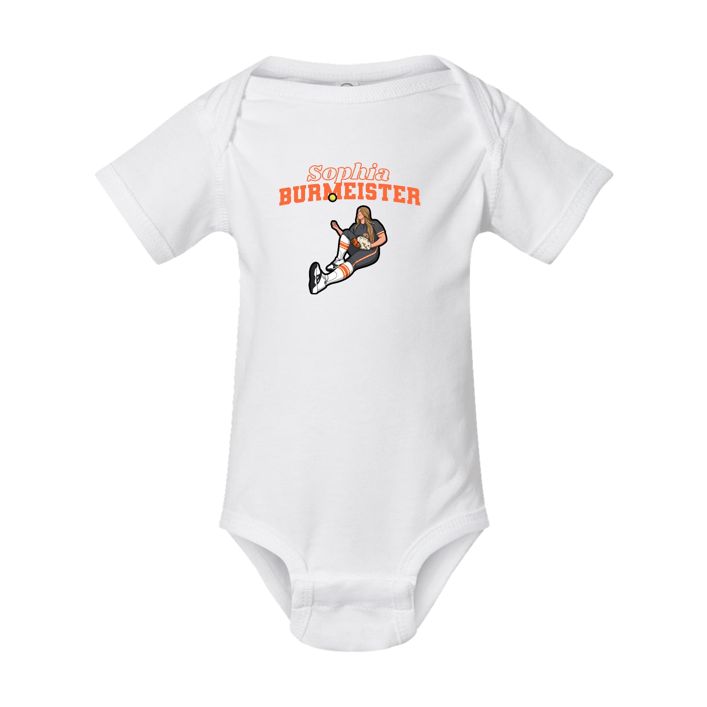 Baby Onesie — Name Arch in White