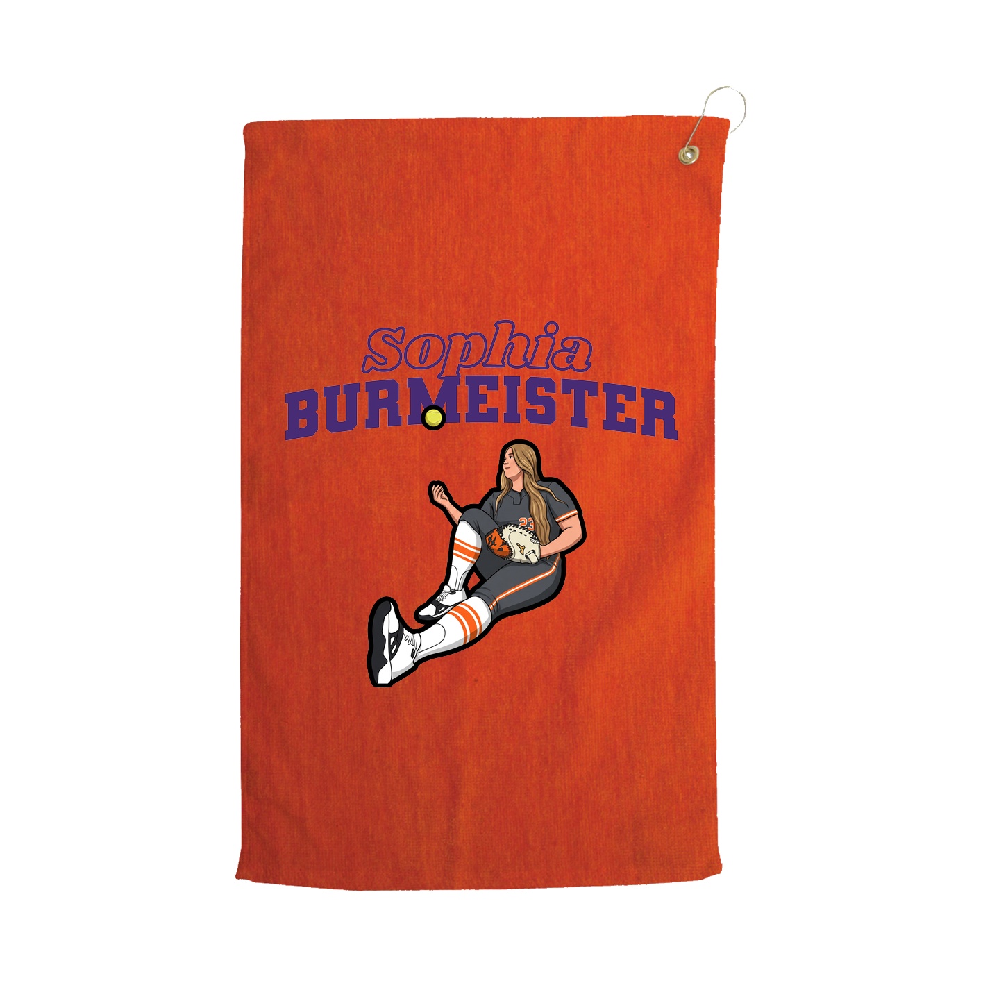 Golf Towel — Name Arch in Orange