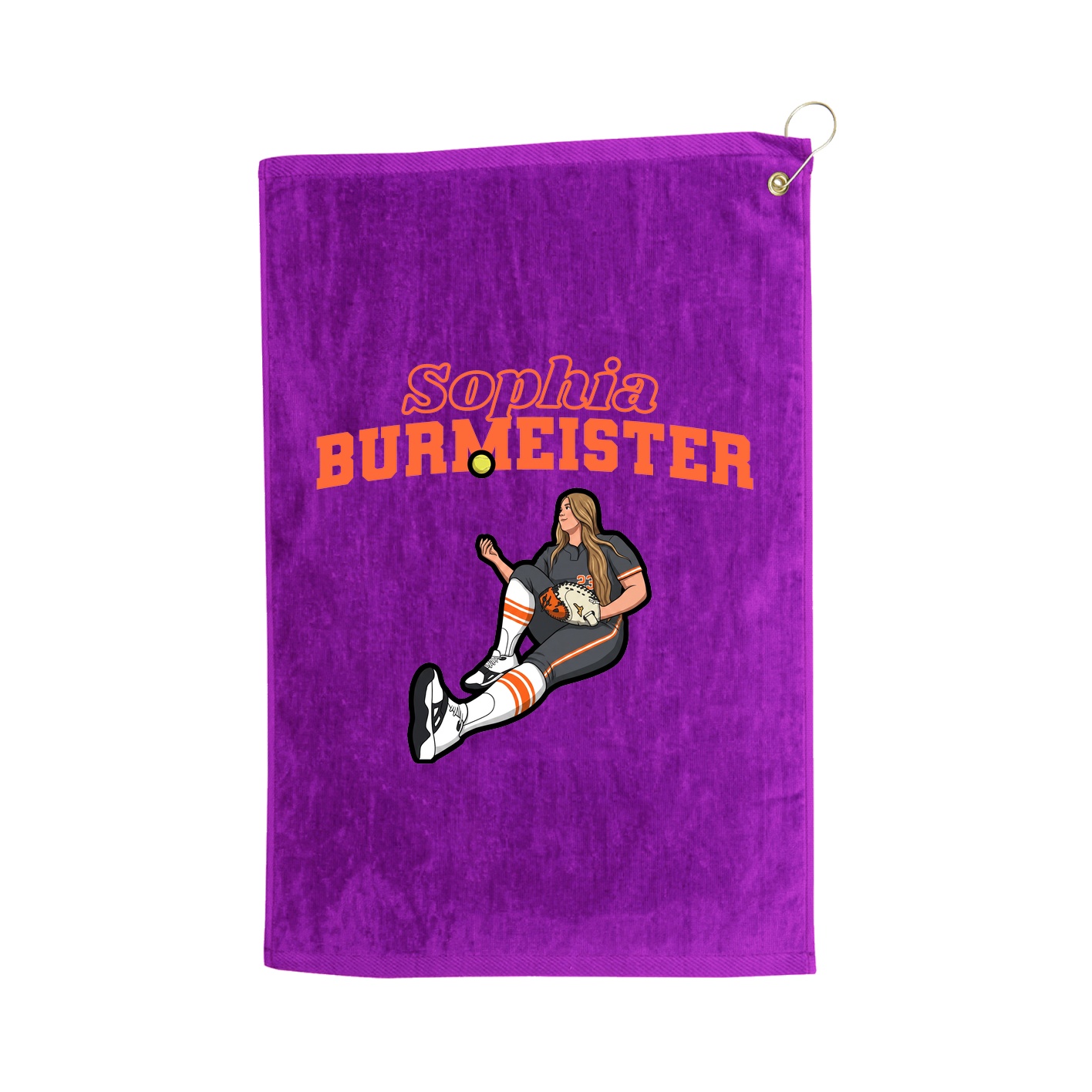 Golf Towel — Name Arch in Purple