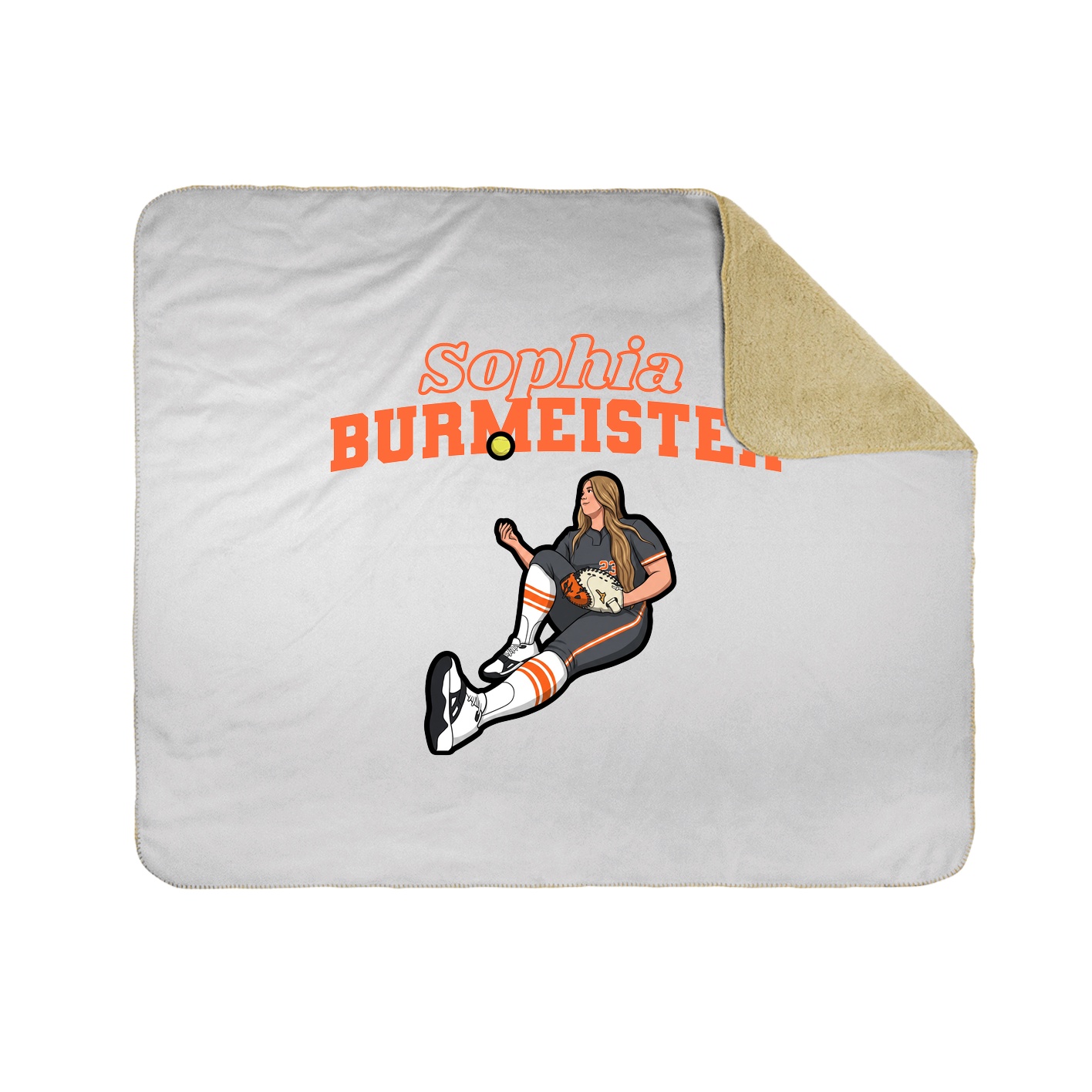 Throw Blanket — Name Arch in White
