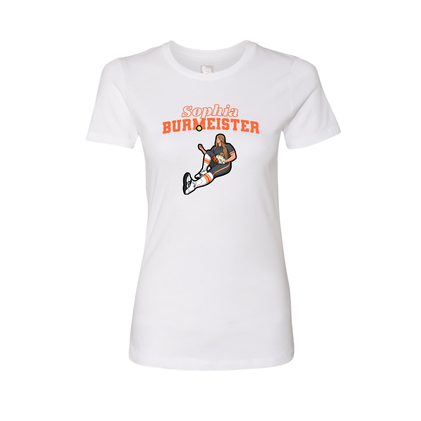 Womens Tee — Name Arch in White