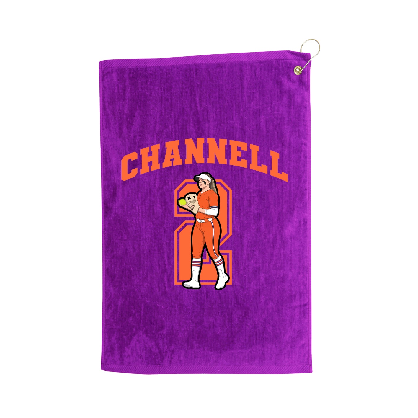 Golf Towel — Number in Purple
