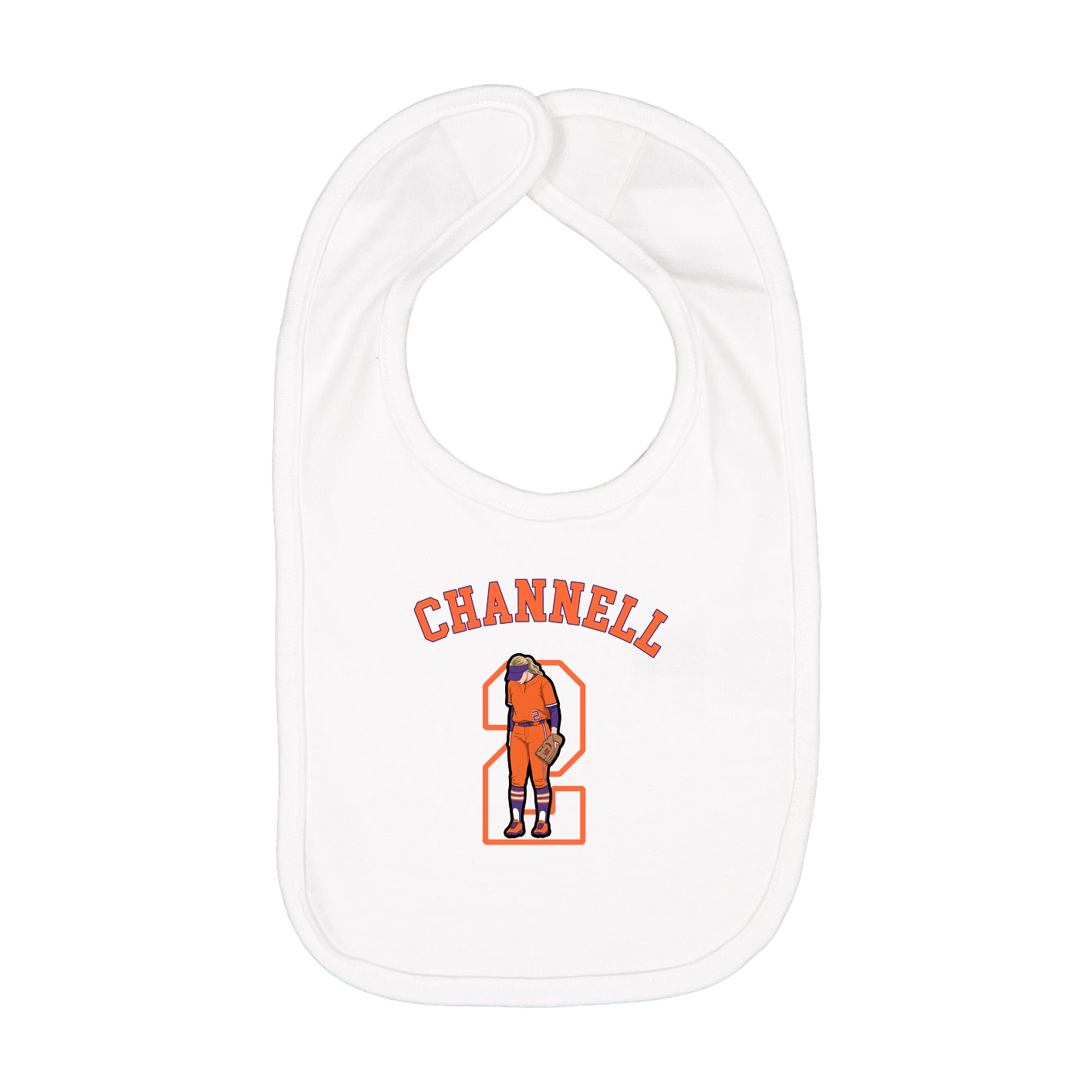 Infant Bib — Shirsey Arch in White