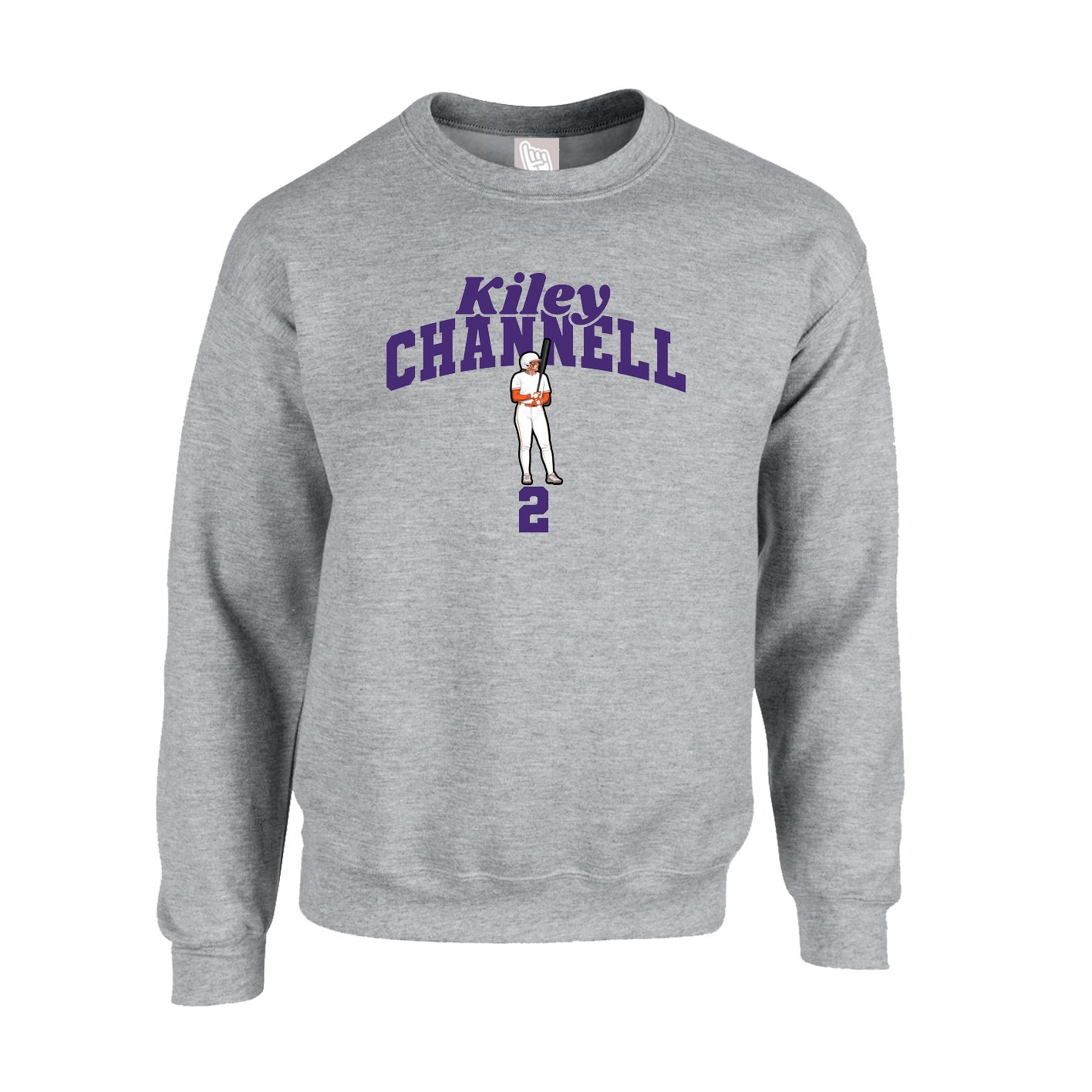 Fleece Crew — Signature Arch in Grey