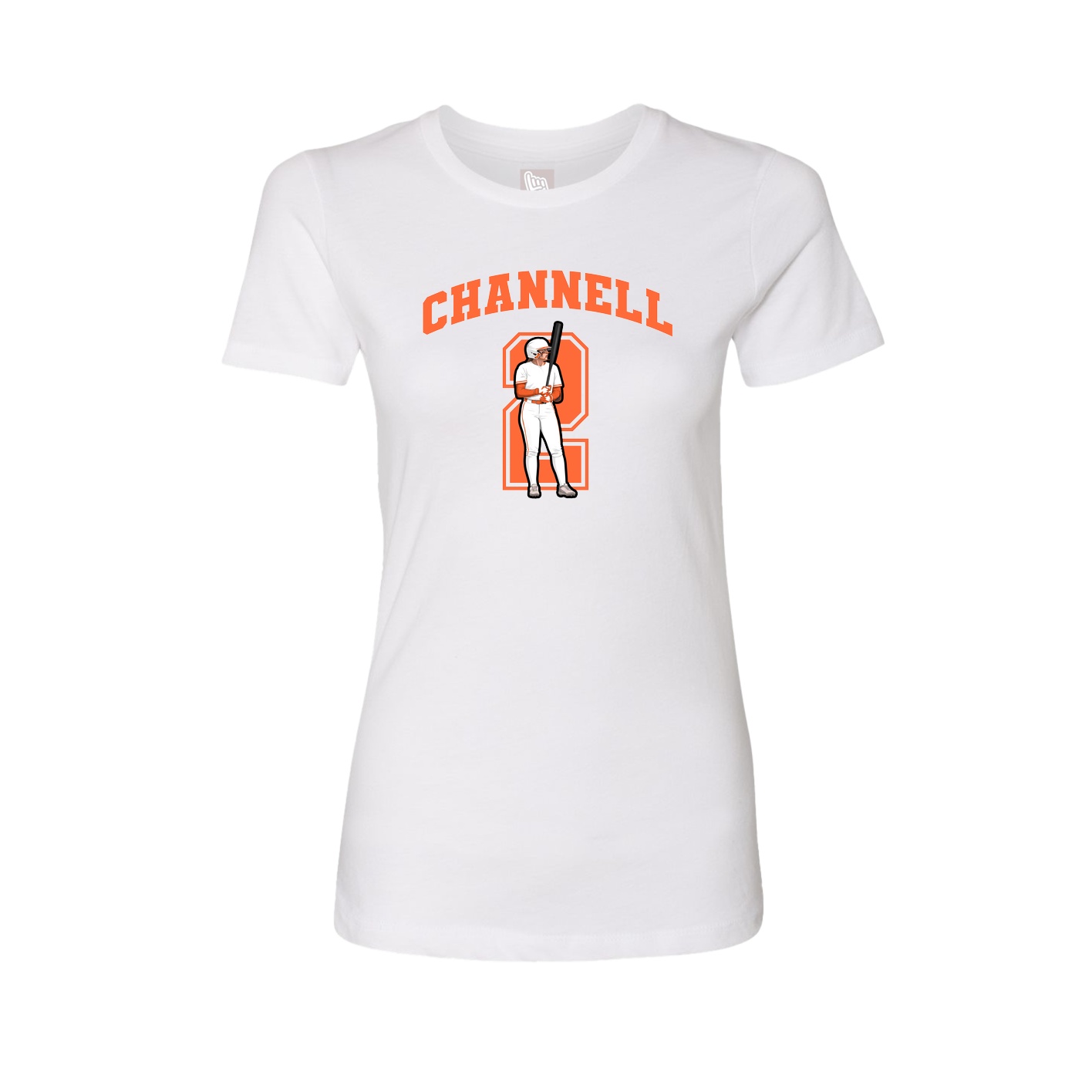 Fitted Women's Tee — Number in White