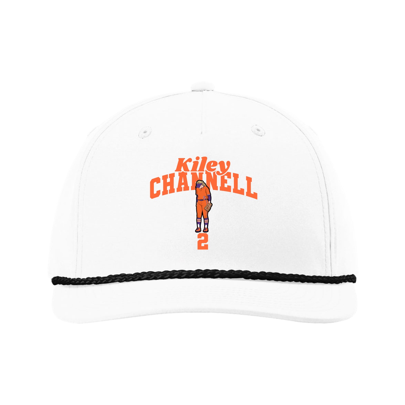 Five-Panel Classic Rope Cap — Signature Arch in White