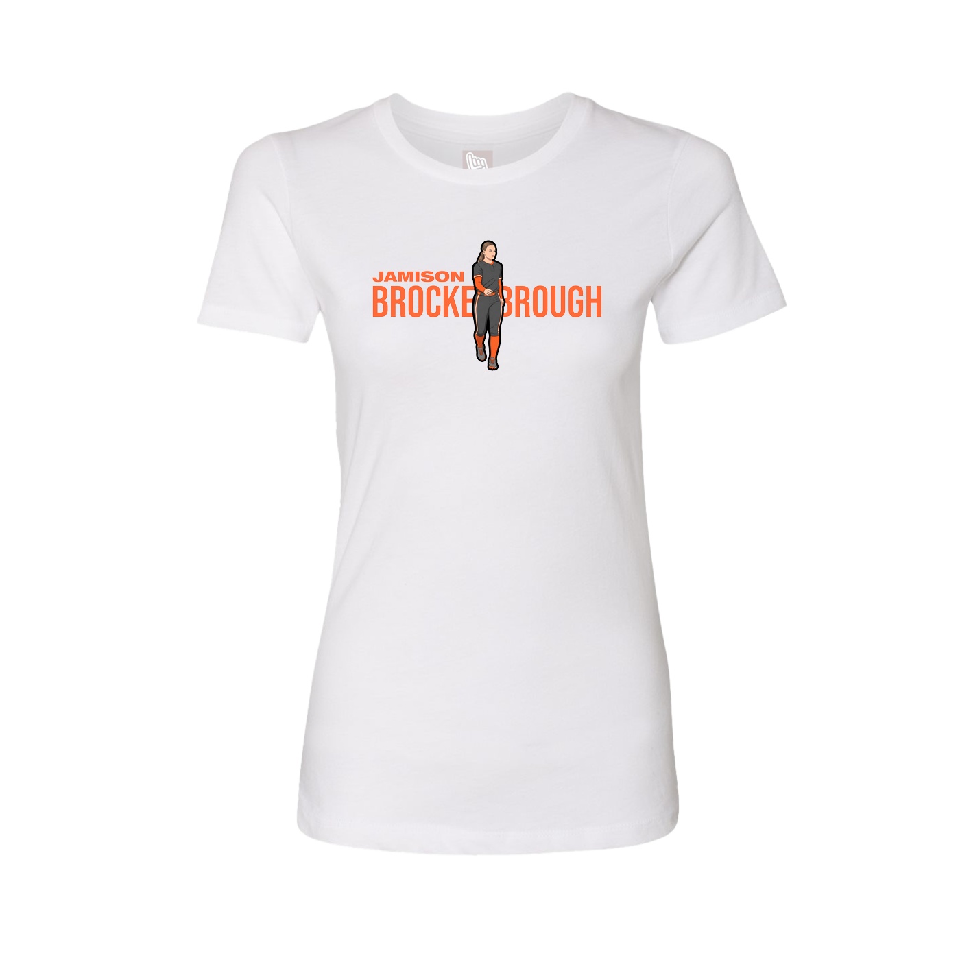 Fitted Women's Tee — Player Name in White