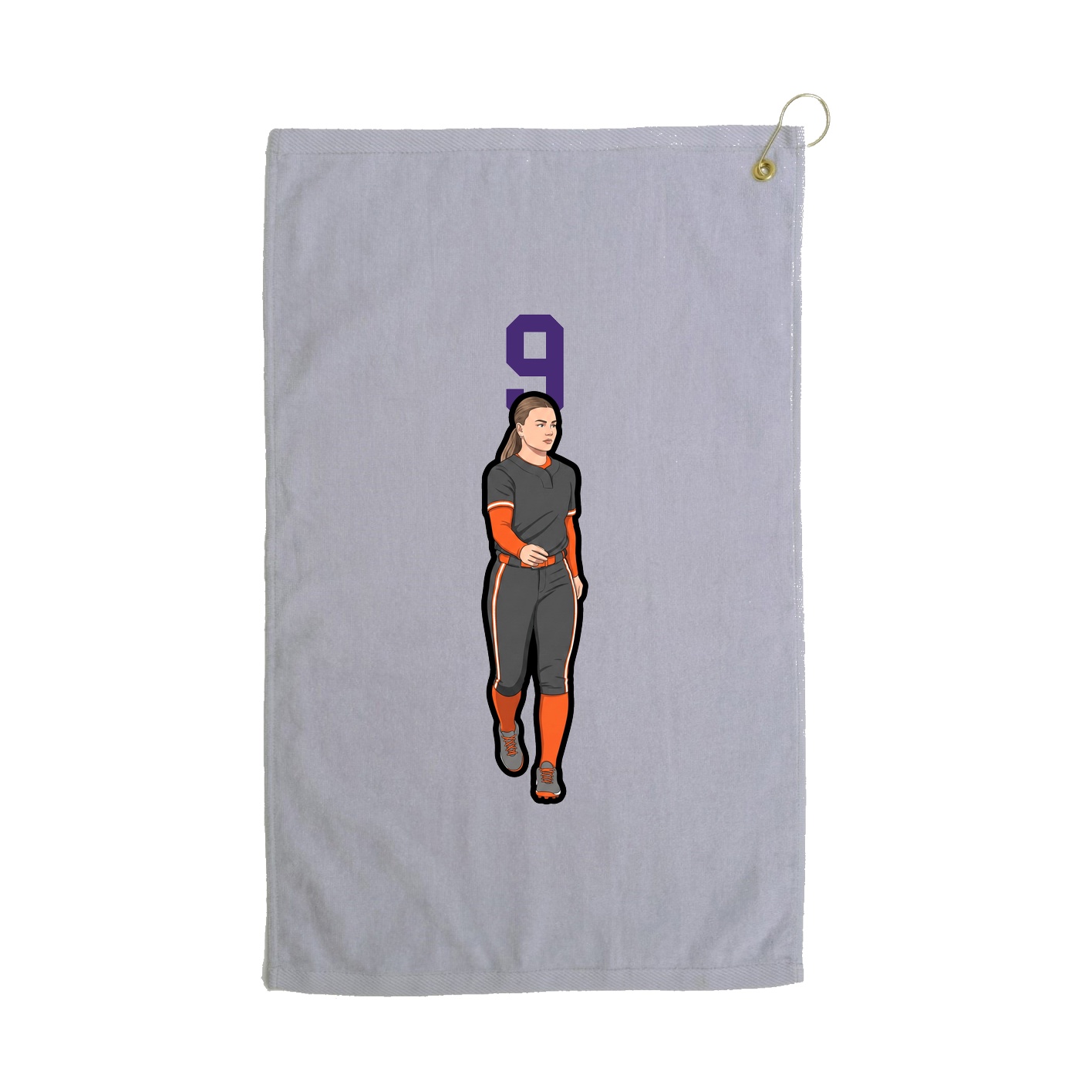 Golf Towel — Number Top in Grey