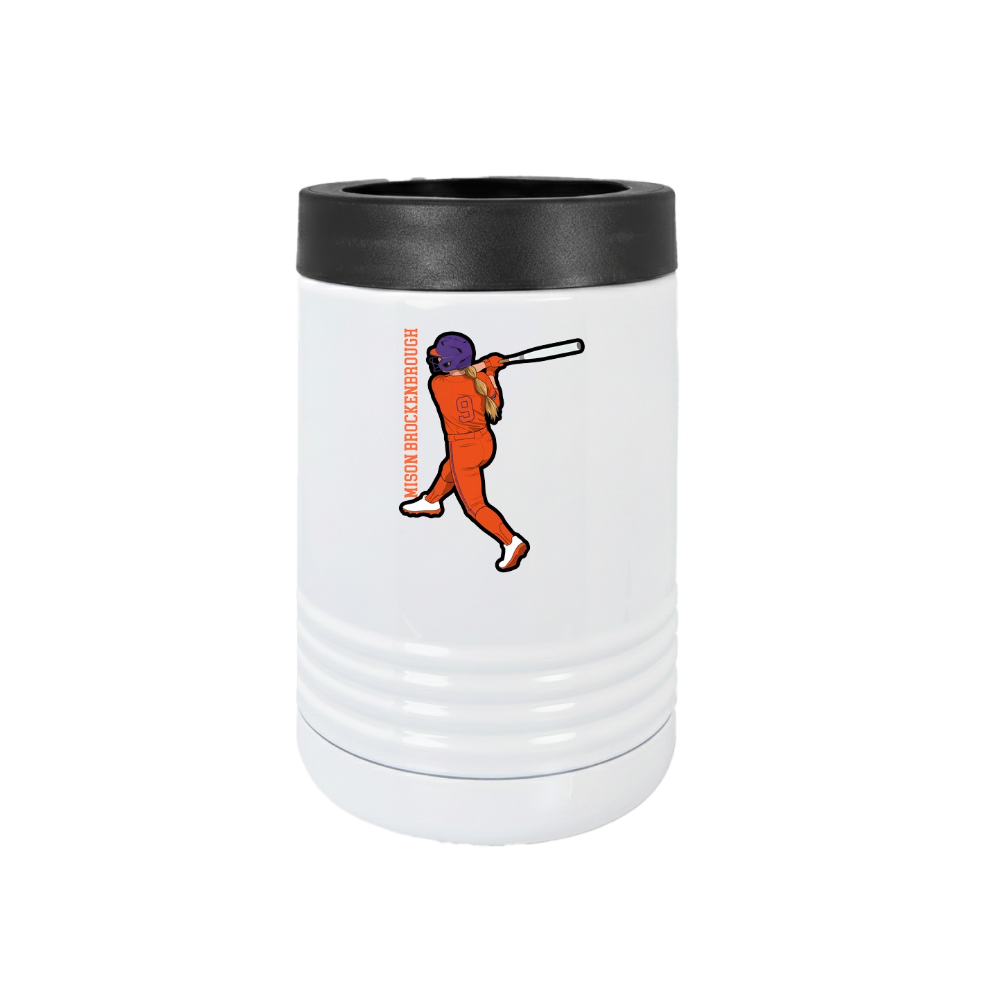 Beverage Holder — Name Vertical in White