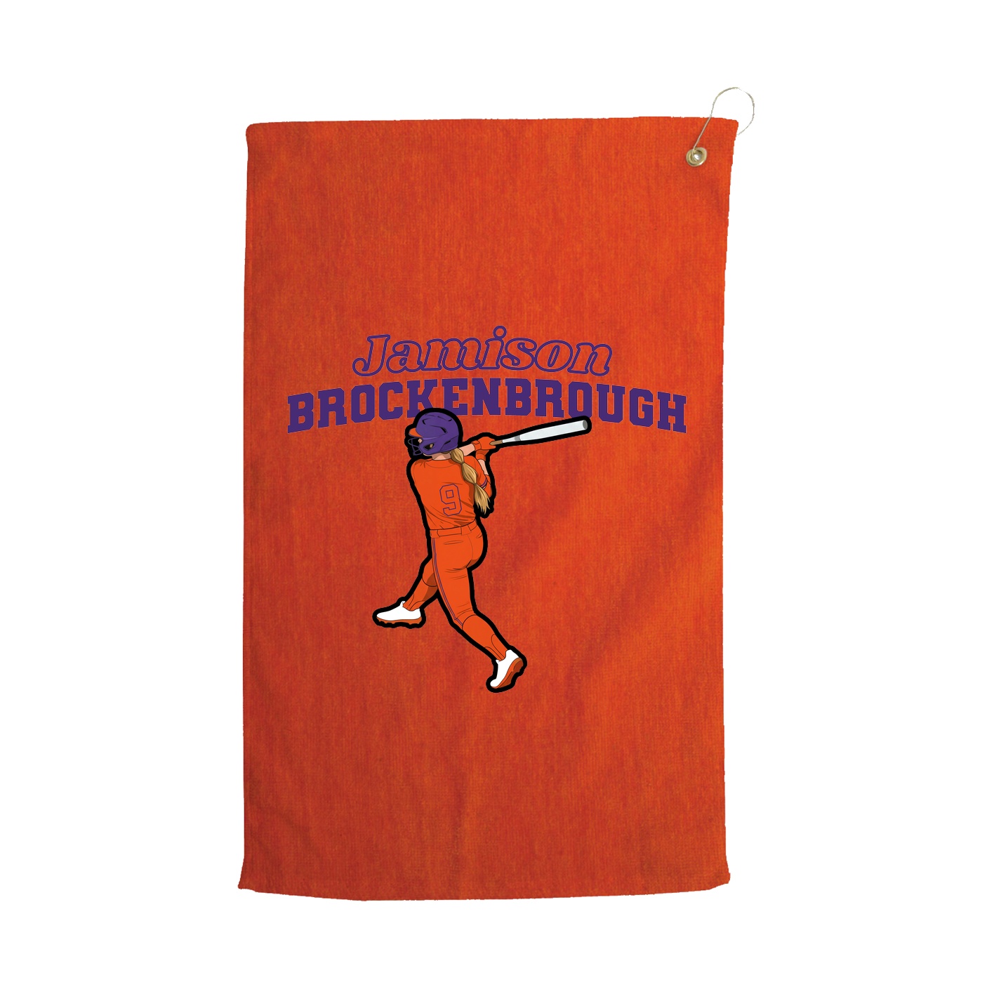 Golf Towel — Name Arch in Orange