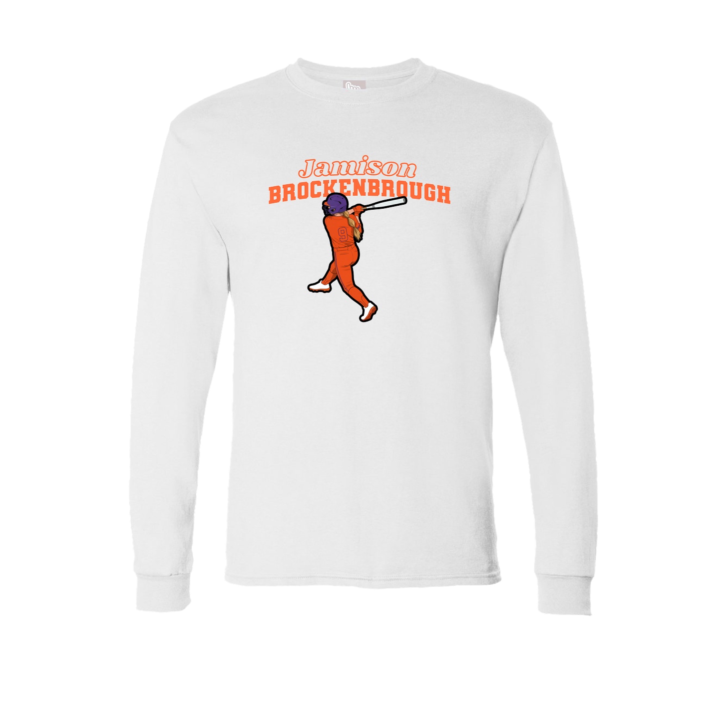 Long Sleeve Tee — Name Arch in White