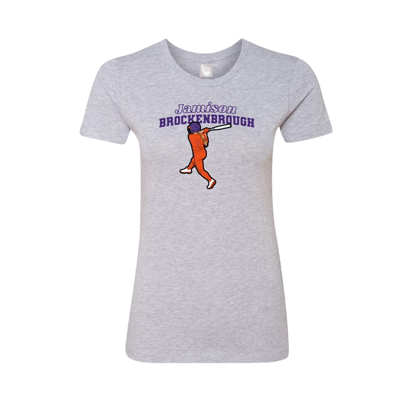 Fitted Women's Tee — Name Arch in Grey