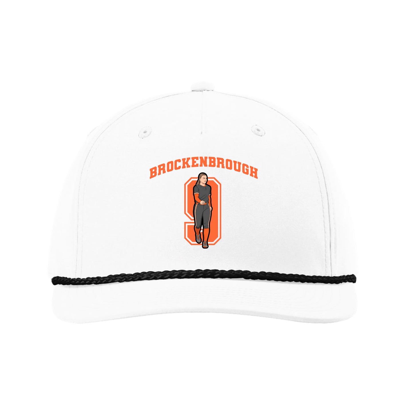 Five-Panel Classic Rope Cap — Number in White