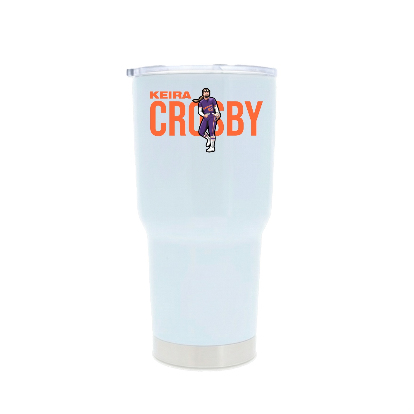 30oz Stainless Steel Tumbler — Player Name in White