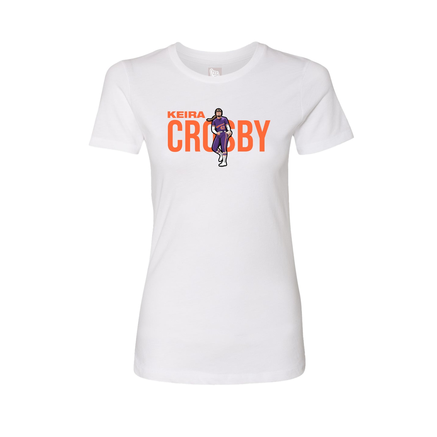 Fitted Women's Tee — Player Name in White